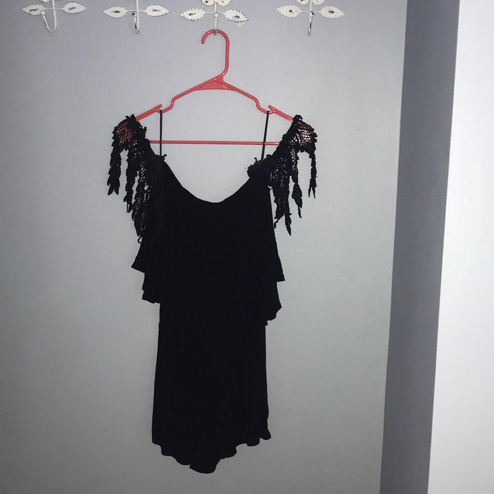 Black off the shoulder romper